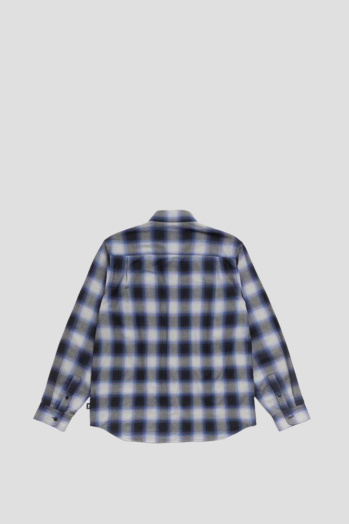 STUSSY BEACH OMBRE PLAID SHIRT BLACK