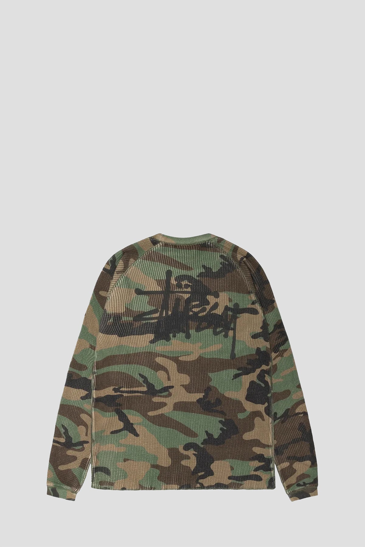 STUSSY RAGLAN THERMAL LONGSLEEVE WOODLAND CAMO