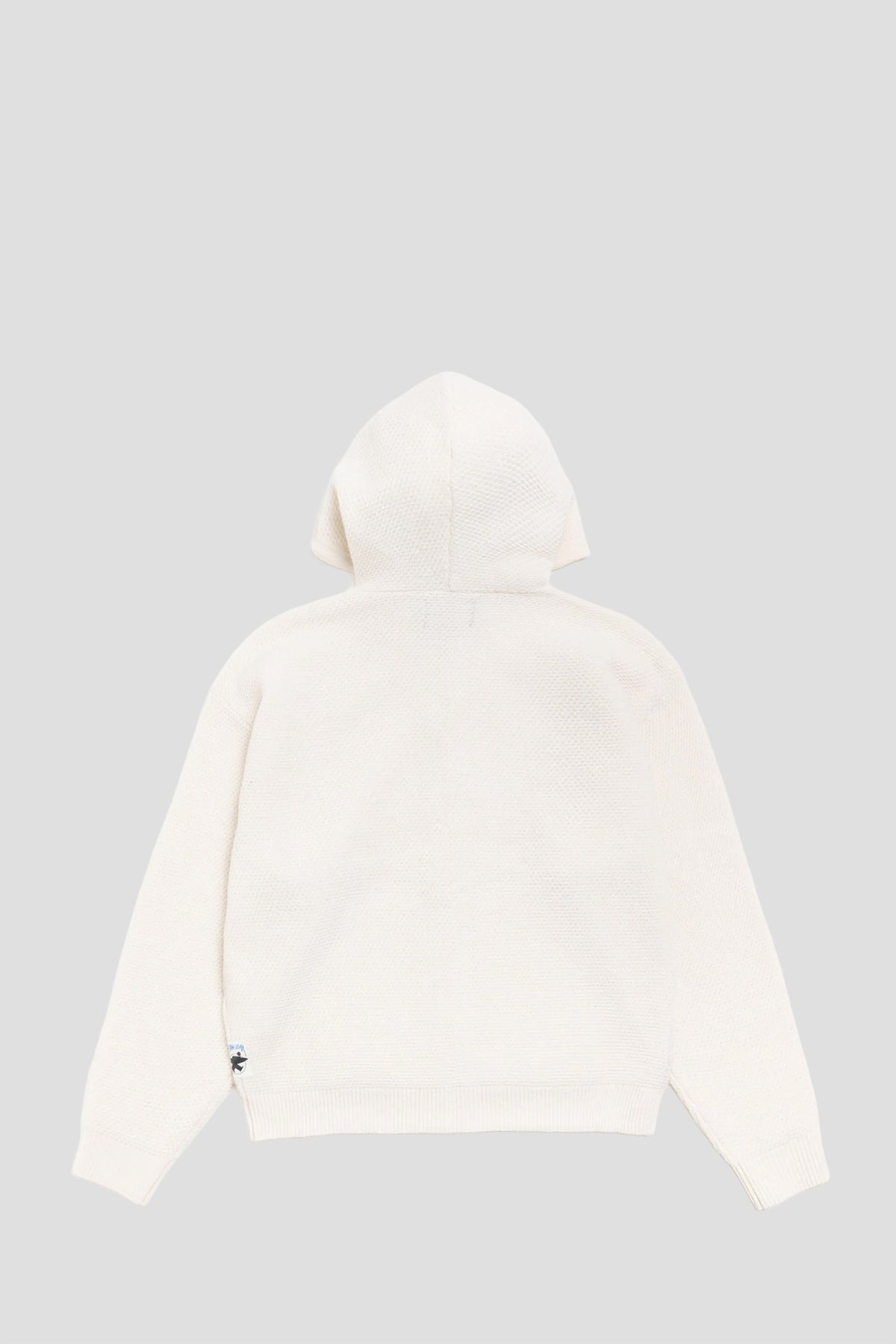 STUSSY TEXTURED ZIP HOOD SWEATER BONE