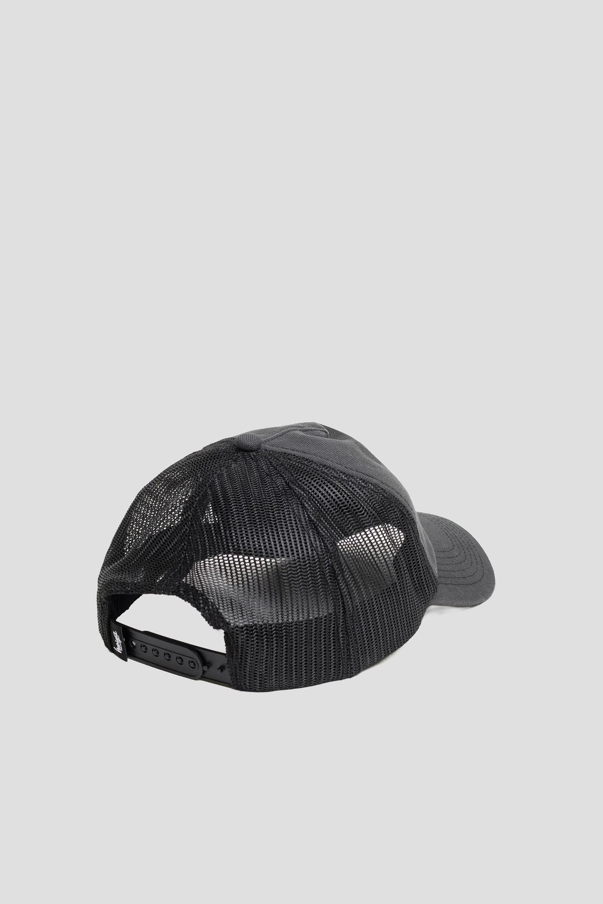 STUSSY HC GHOST LOGO TRUCKER HAT BLACK