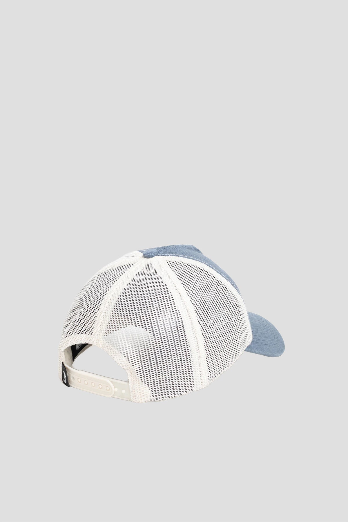 STUSSY HC GHOST LOGO TRUCKER HAT BLUE