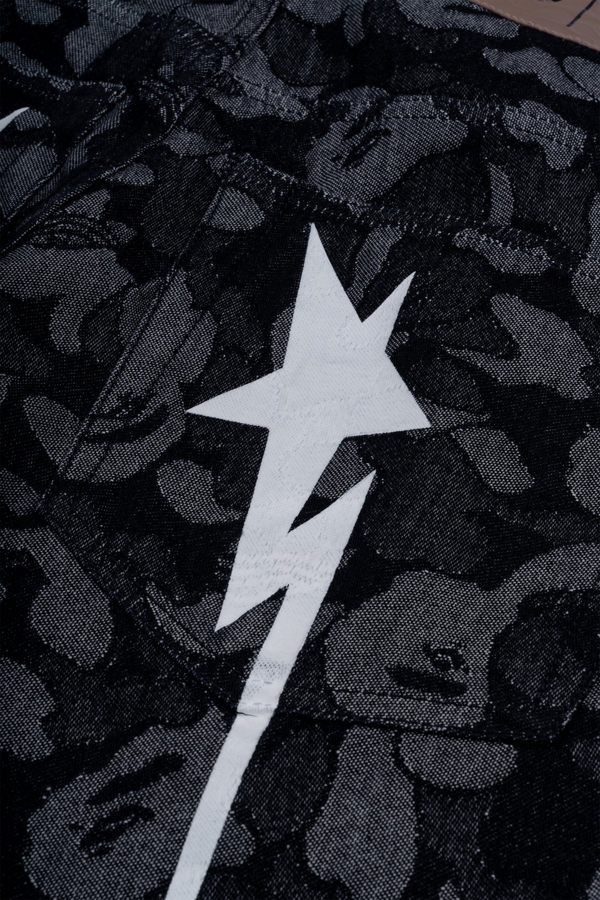 ADIDAS x BAPE WC SHARK DENIM JORTS BLACK