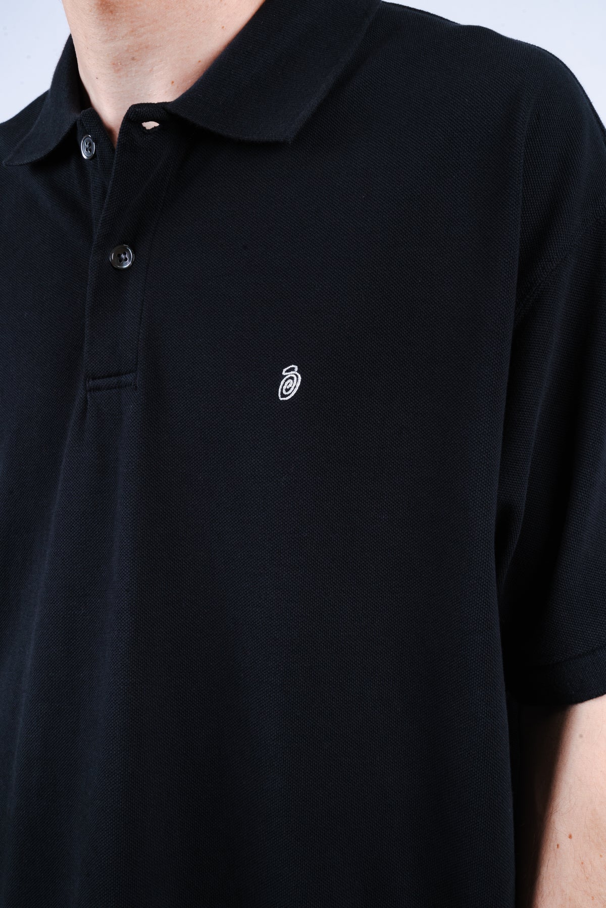 STUSSY CLASSIC PIQUE POLO BLACK