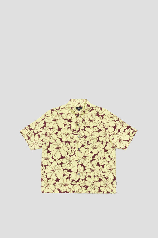 STUSSY FLORAL HAWAIIAN SHIRT LIME
