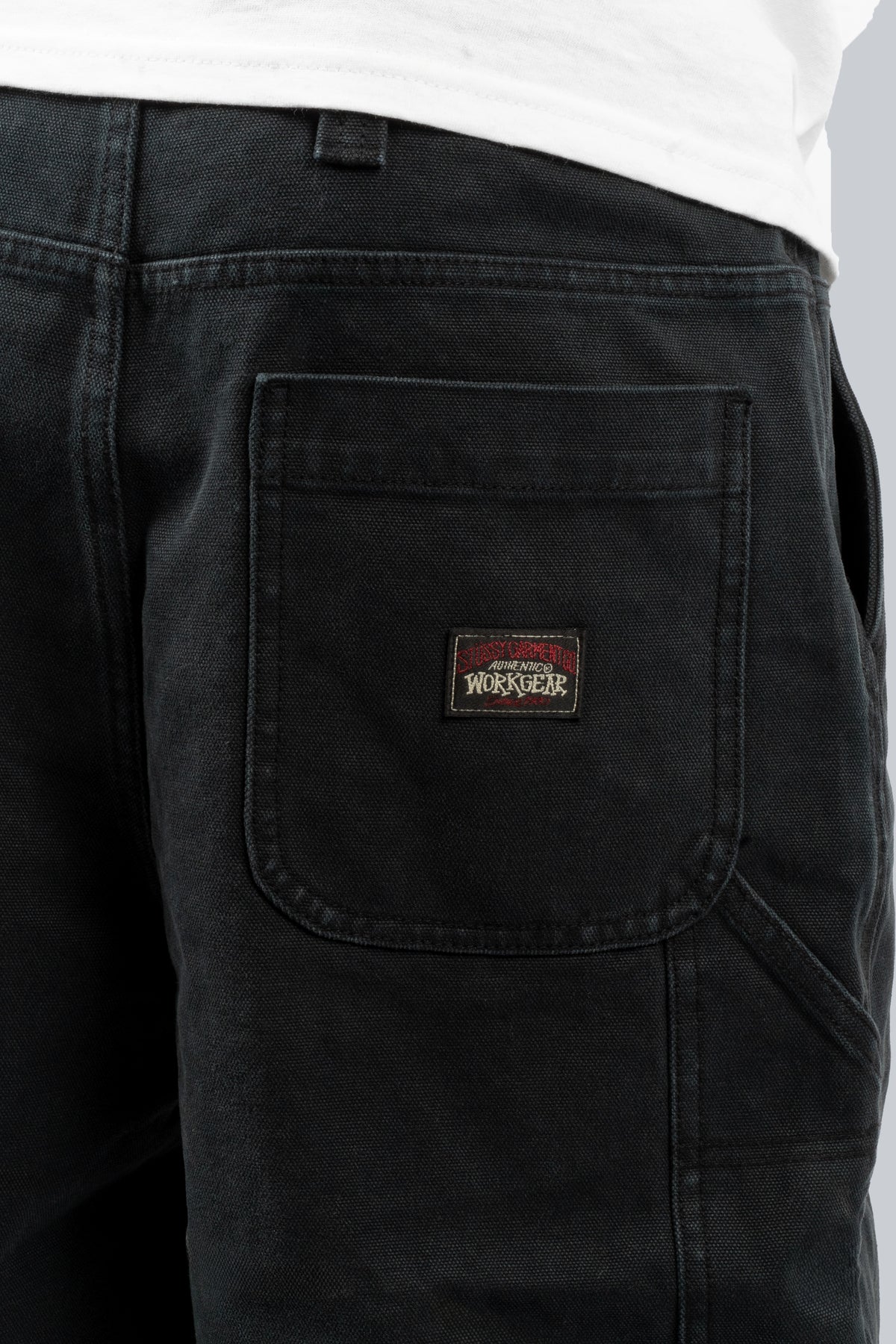 STUSSY WORK SHORT WASHED CANVAS BLACK