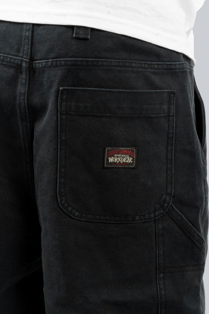 STUSSY WORK SHORT WASHED CANVAS BLACK