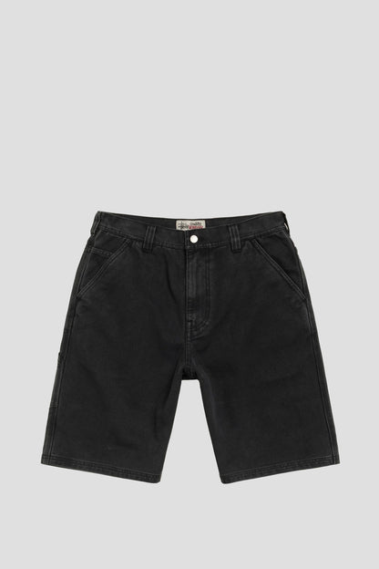 STUSSY WORK SHORT WASHED CANVAS BLACK