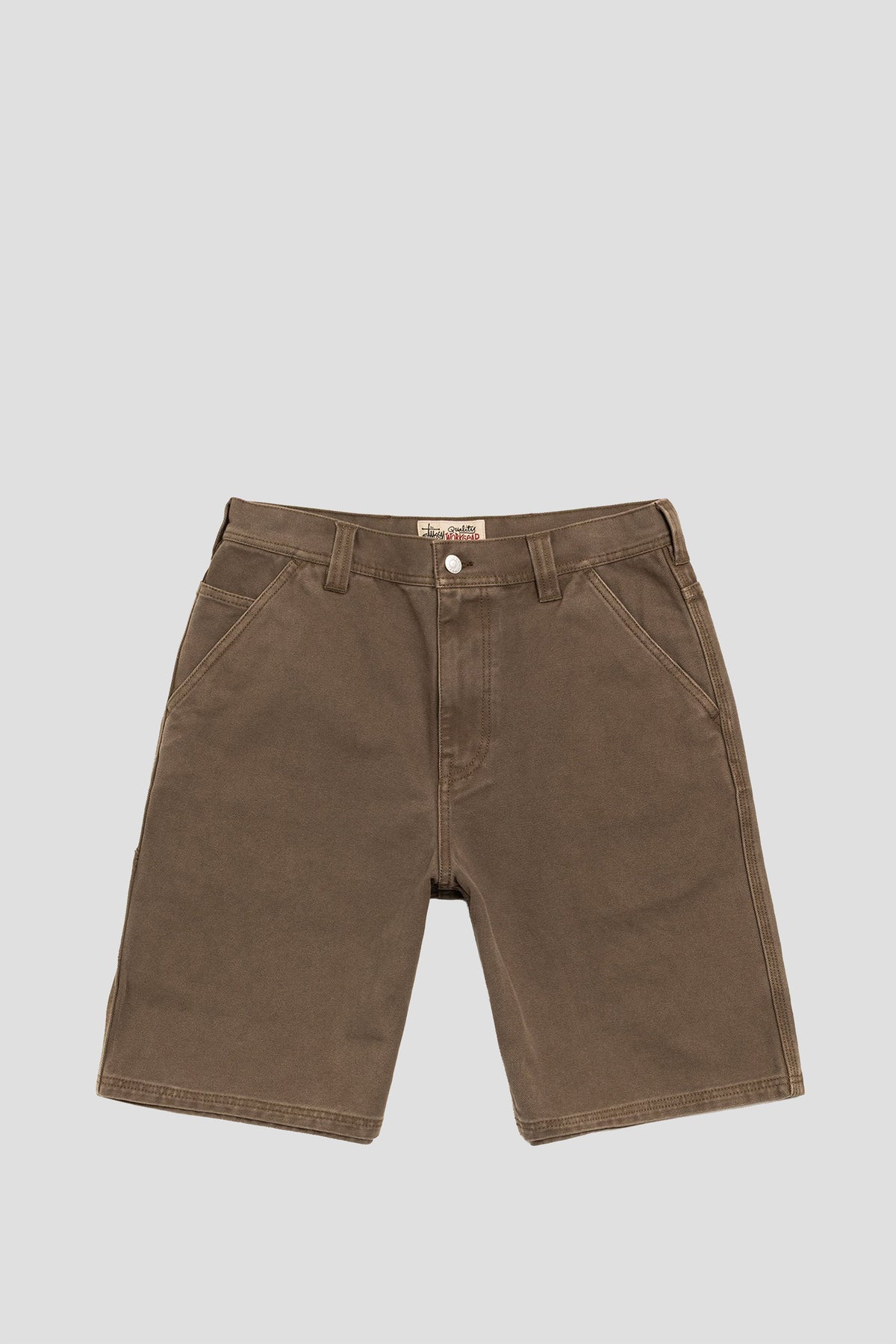 STUSSY WORK SHORT WASHED CANVAS BROWN