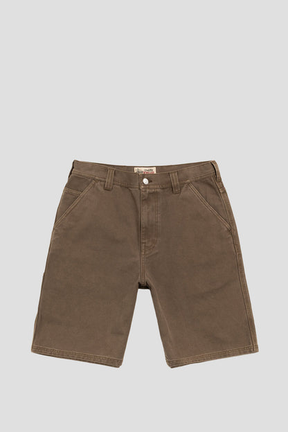 STUSSY WORK SHORT WASHED CANVAS BROWN
