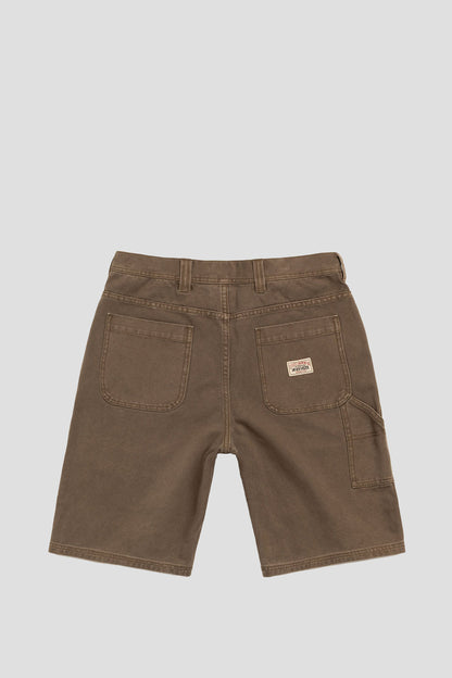 STUSSY WORK SHORT WASHED CANVAS BROWN