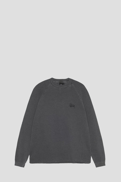 STUSSY RAGLAN THERMAL LONGSLEEVE WASHED BLACK