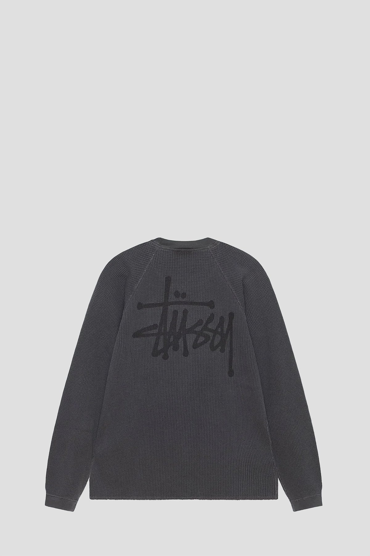 STUSSY RAGLAN THERMAL LONGSLEEVE WASHED BLACK