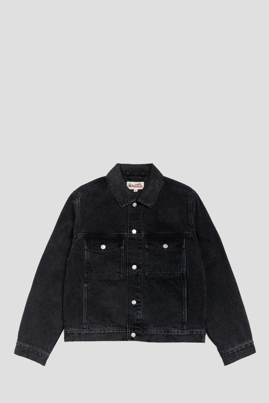 STUSSY LINED TRUCKER DENIM VINTAGE BLACK