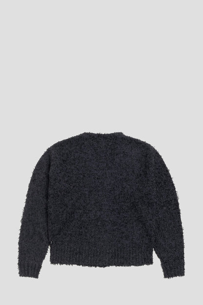 STUSSY TEXTURED CARDIGAN BLACK