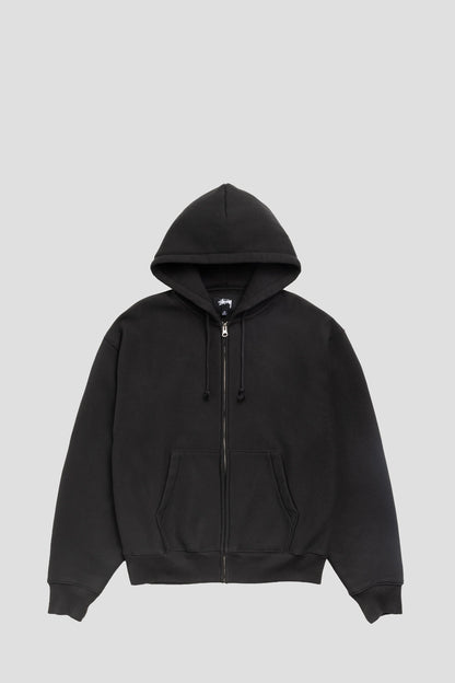 STUSSY CURSIVE APPLIQUE HOOD BLACK