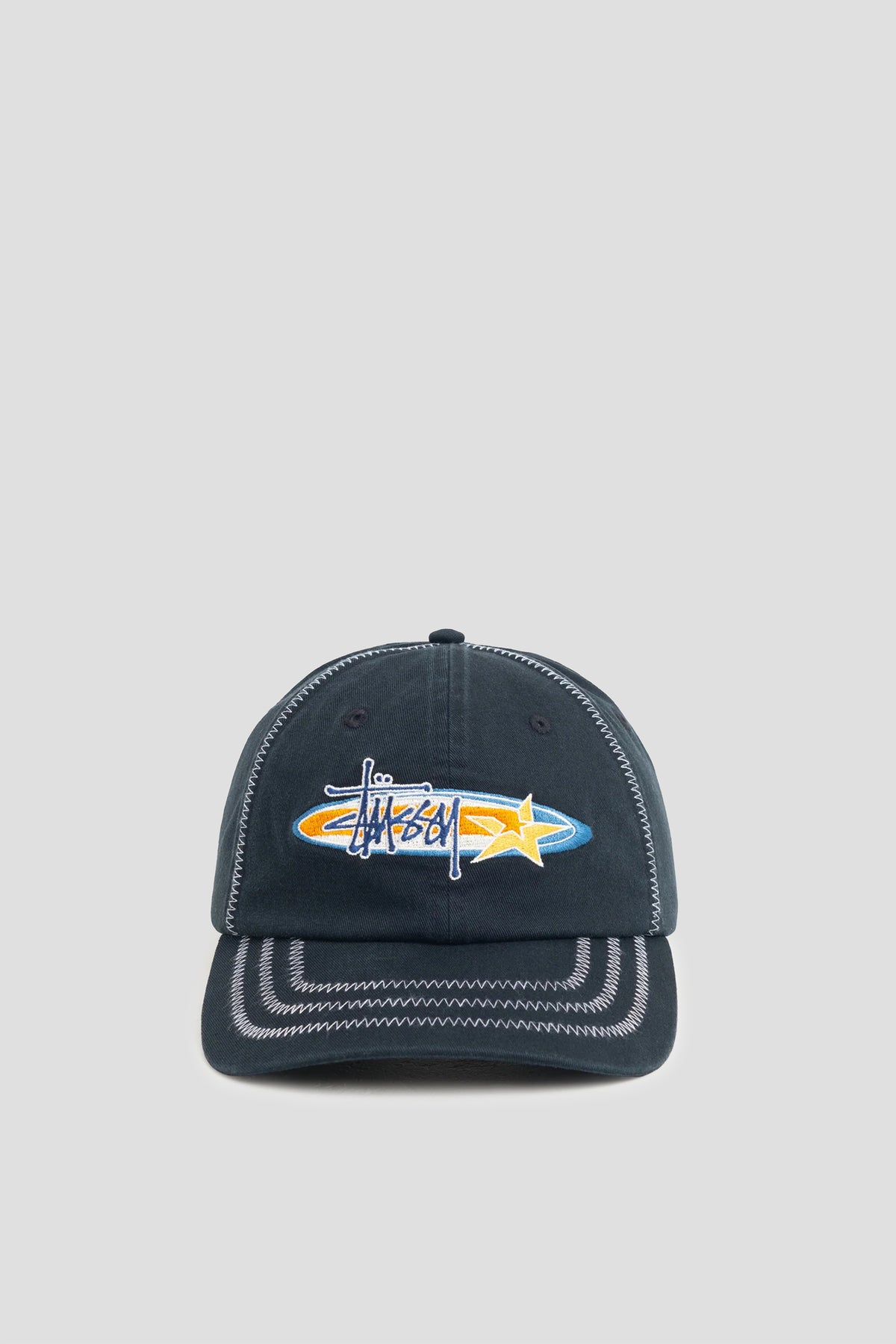 STUSSY LOW PROFILE LOW PRO OVAL STAR STRAPBACK CAP BLACK