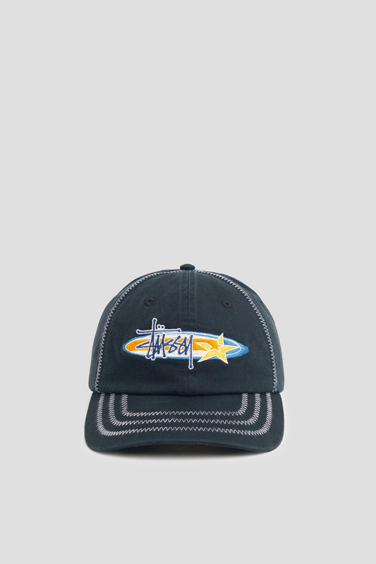STUSSY LOW PROFILE LOW PRO OVAL STAR STRAPBACK CAP BLACK