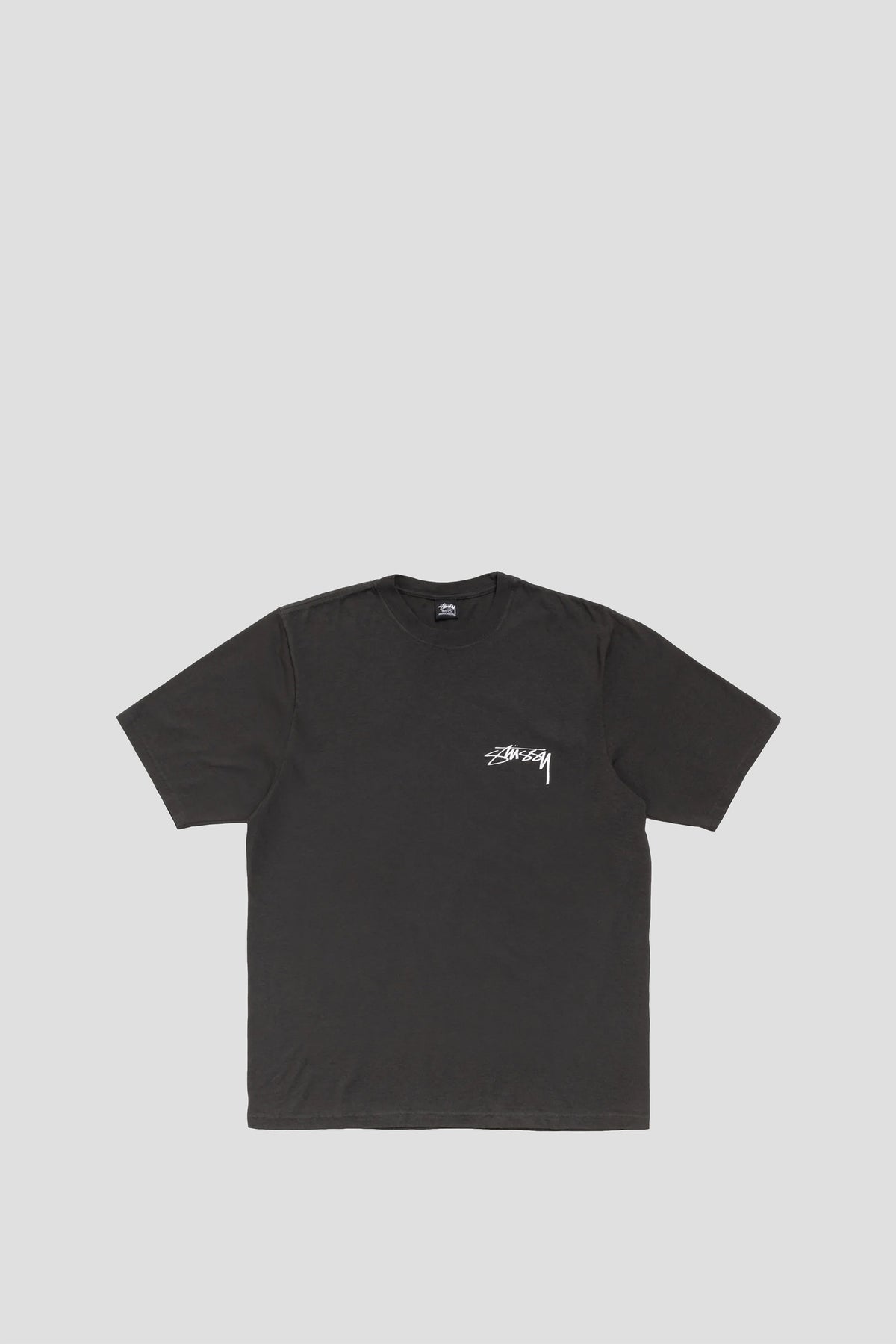 STUSSY SKATE STACK PIG. DYED TEE BLACK