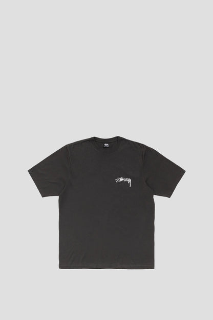 STUSSY SKATE STACK PIG. DYED TEE BLACK