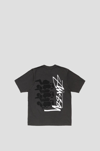 STUSSY SKATE STACK PIG. DYED TEE BLACK