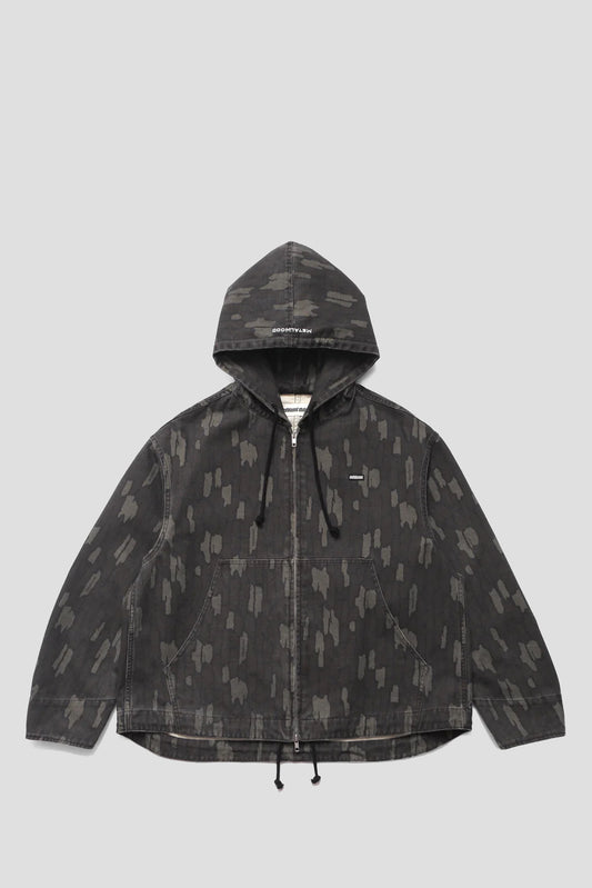 METALWOOD COTTON TWILL ZIP HOODIE REAL BARK CAMO