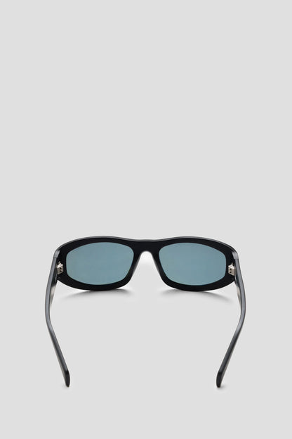 STUSSY LANDON SUNGLASSES MATTE BLACK GREEN LENS