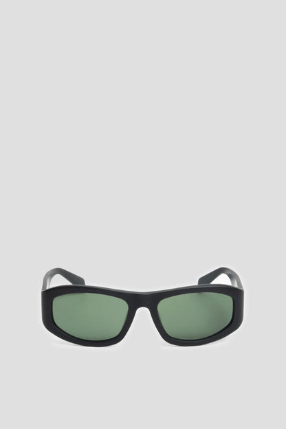 STUSSY LANDON SUNGLASSES MATTE BLACK GREEN LENS