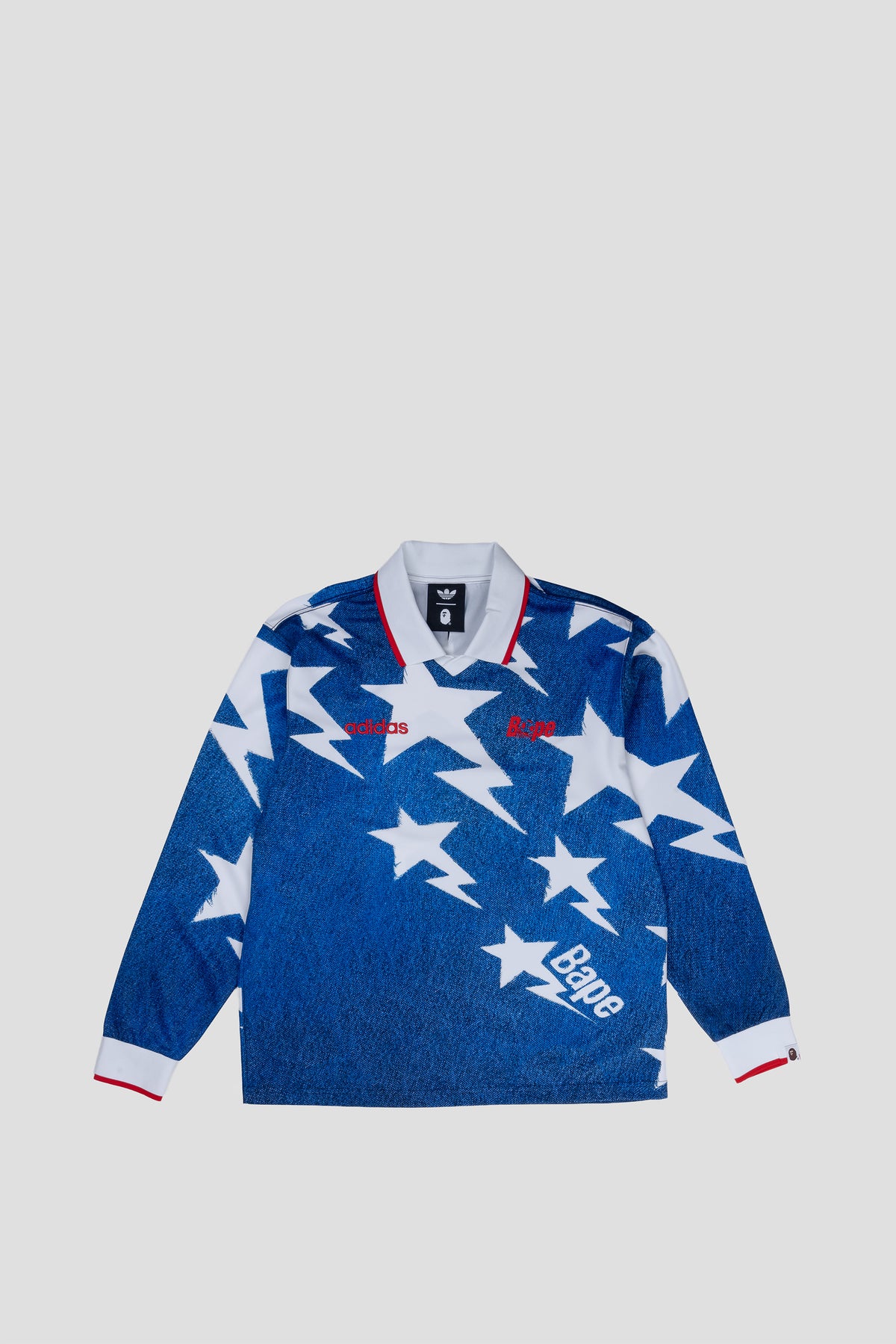 ADIDAS x BAPE LONGSLEEVE STAR JERSEY MEDIUM BLUE
