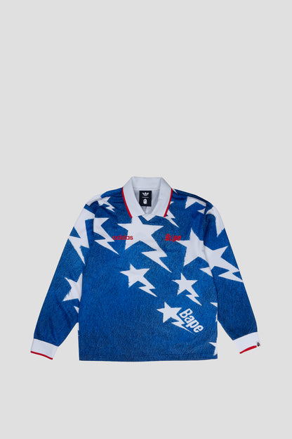 ADIDAS x BAPE LONGSLEEVE STAR JERSEY MEDIUM BLUE