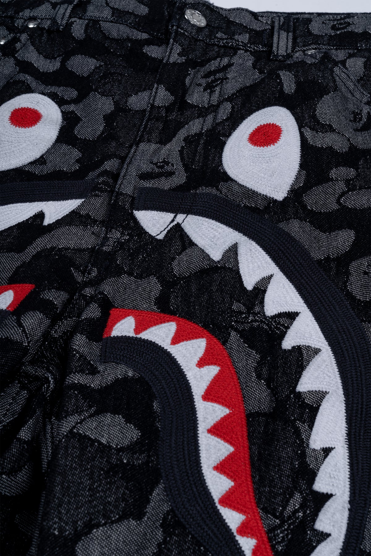 ADIDAS x BAPE WC SHARK DENIM JORTS BLACK