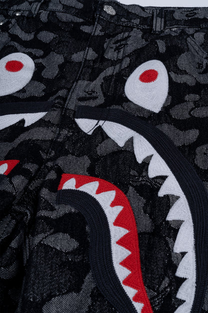 ADIDAS x BAPE WC SHARK DENIM JORTS BLACK