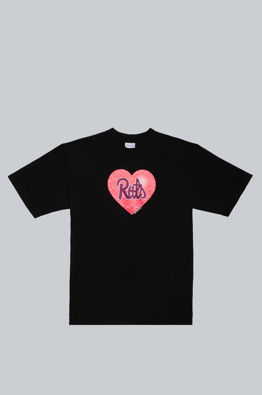 STRAY RATS RAT HEART TEE BLACK
