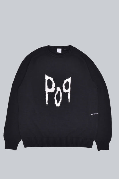 POP TRADING COMPANY CORN KNITTED CREWNECK BLACK