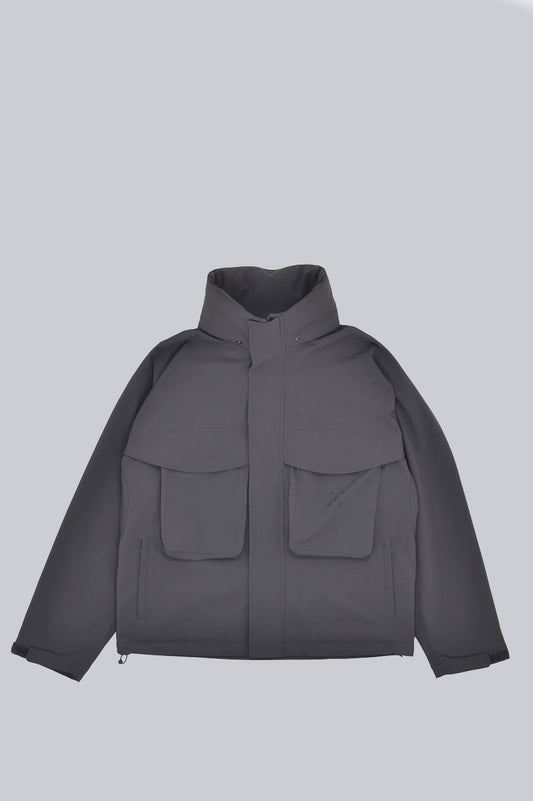 POP TRADING COMPANY SHELL JACKET CHARCOAL