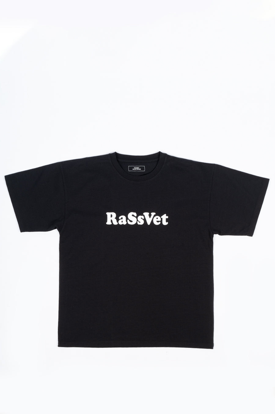 RASSVET 7 VINTAGE FONT SS T-SHIRT BLACK