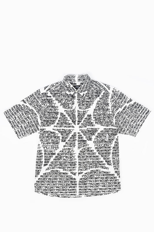 RASSVET VACATION SHIRT WOVEN BLACK WHITE